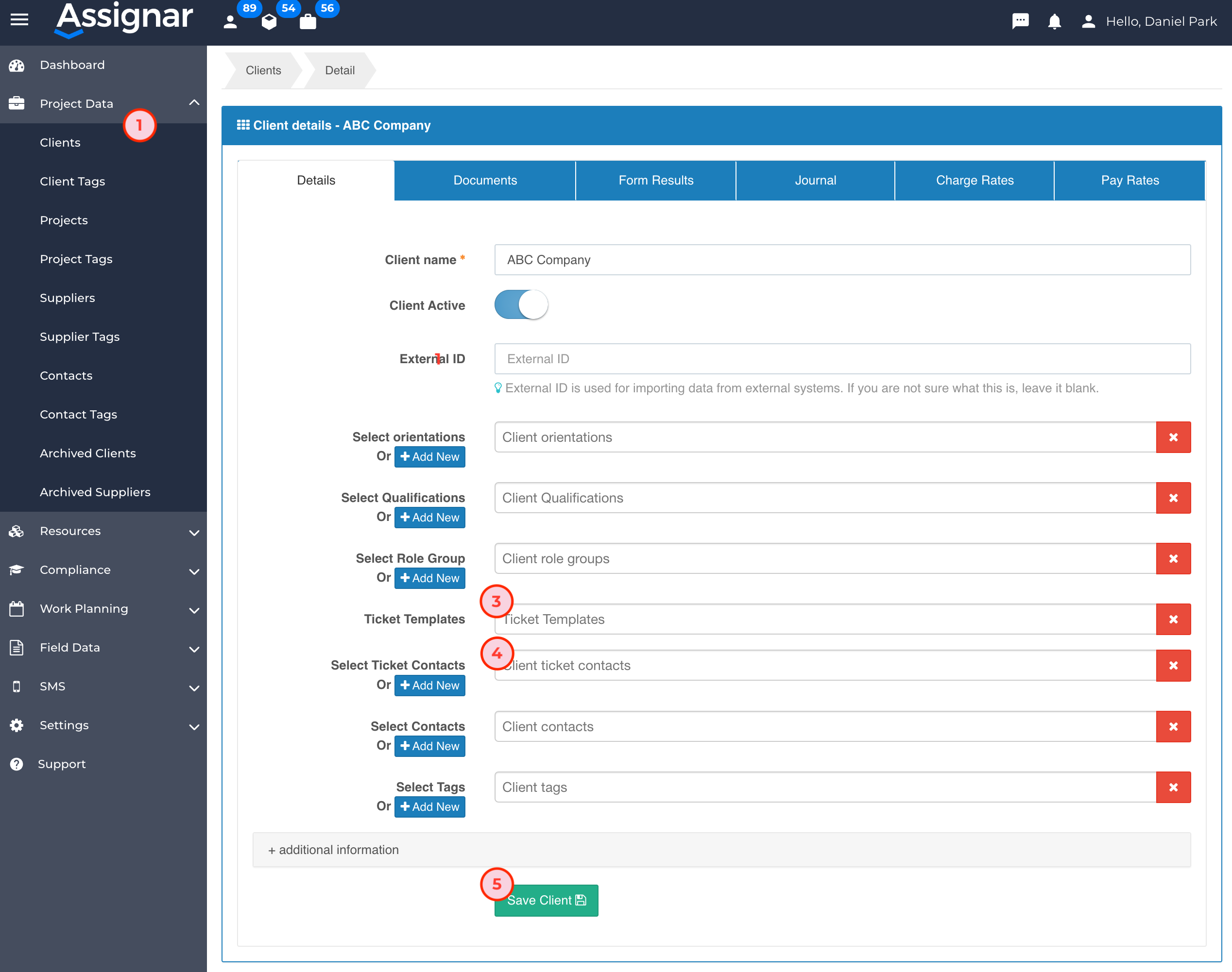 Add Docket to Client